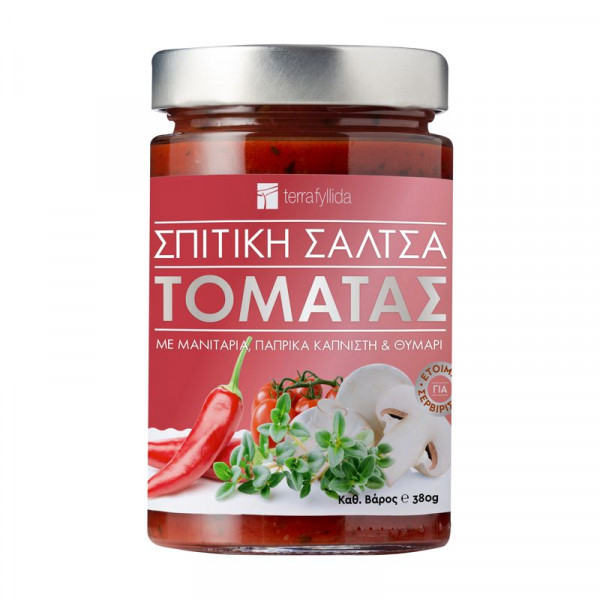 Σπιτική σάλτσα τομάτας μανιτάρι, καπνιστή πάπρικα και θυμάρι 380g Σπιτική σάλτσα τομάτας μανιτάρι, καπνιστή πάπρικα και θυμάρι 380g